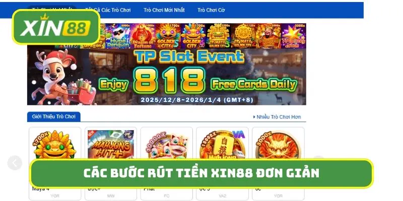 Các bước rút tiền Xin88 đơn giản, nhanh chóng