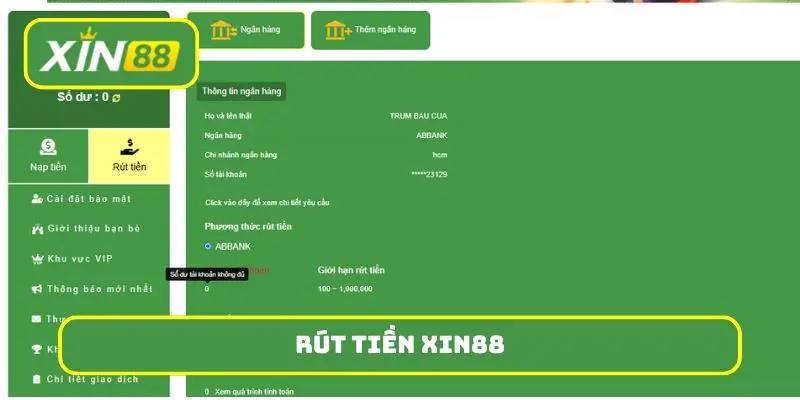 rút tiền Xin88